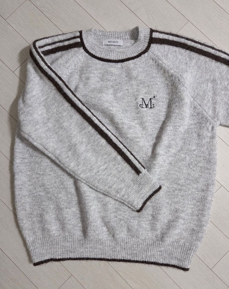 MUSINSA | MUCENT Herné Track Line Raglan Loose Fit Knit Unisex (3