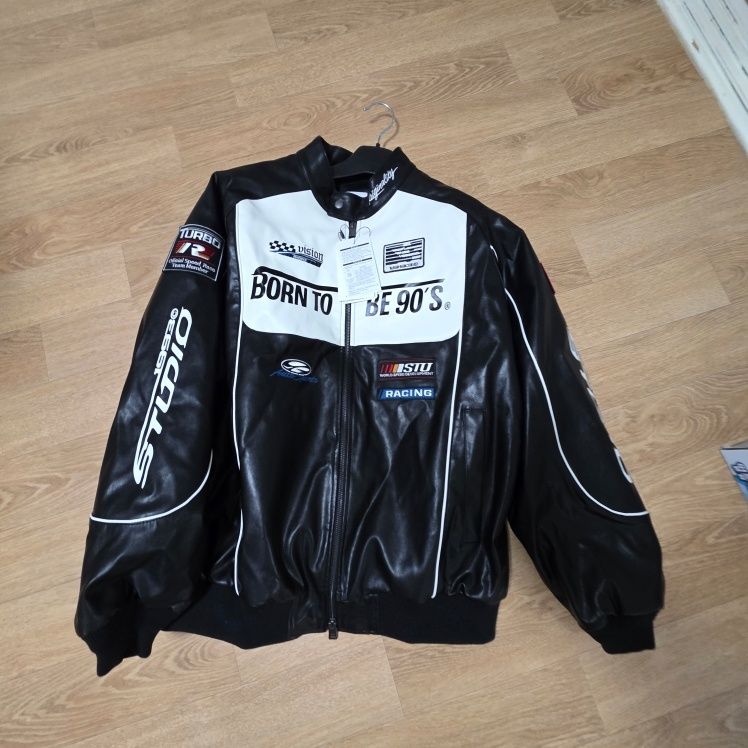 【1993studio】 93 Racing Biker Leather Jacket /追跡付 MUSINSA | 1993STUDIO 93 Racing Biker Leather Jacket_Black