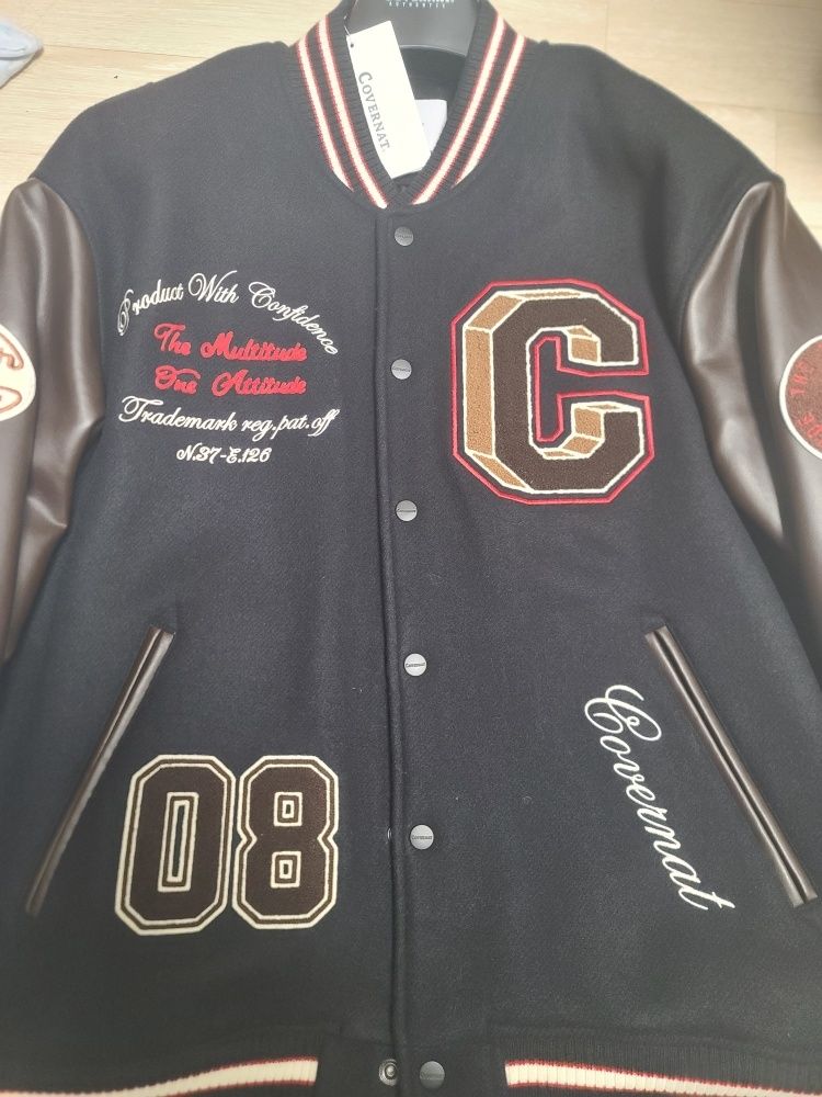 [COVERNAT]★24FW★韓国人気★COLLEGE C WOOL VARSITY MUSINSA | COVERNAT 24FW College C Wool Varsity Navy