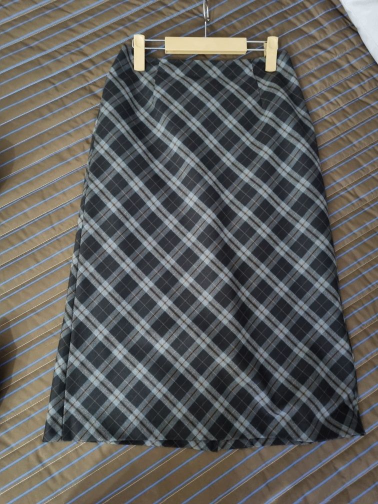 MUSINSA公式 | KIJUN Check Midi Skirt Charcoal