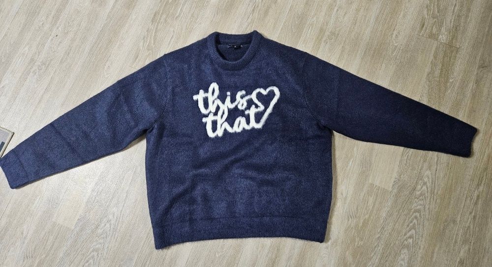 MUSINSA | thisisneverthat Heart Logo Knit Sweater Purple