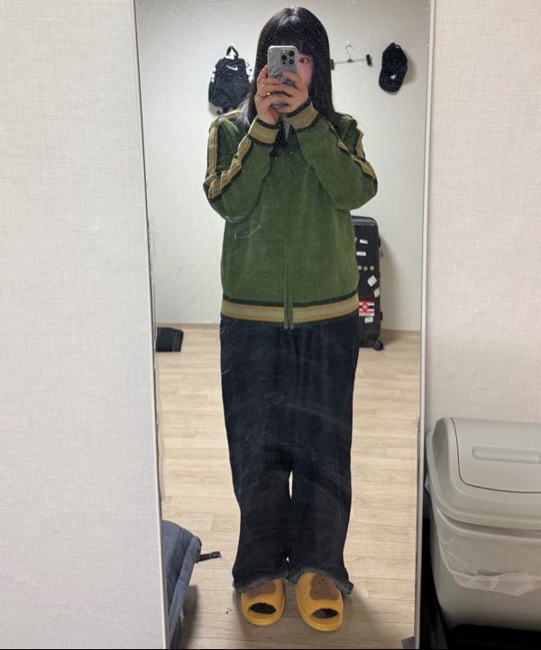 MUSINSA公式 | thisisneverthat Striped Zip Cardigan Olive