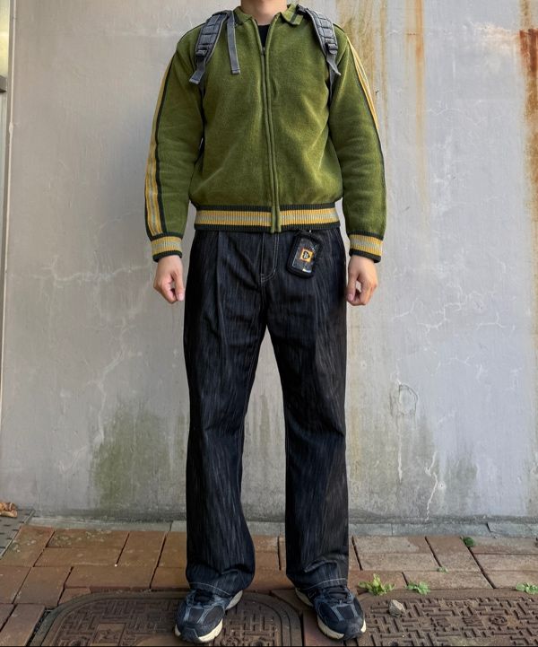 MUSINSA | thisisneverthat® Striped Zip Cardigan Olive