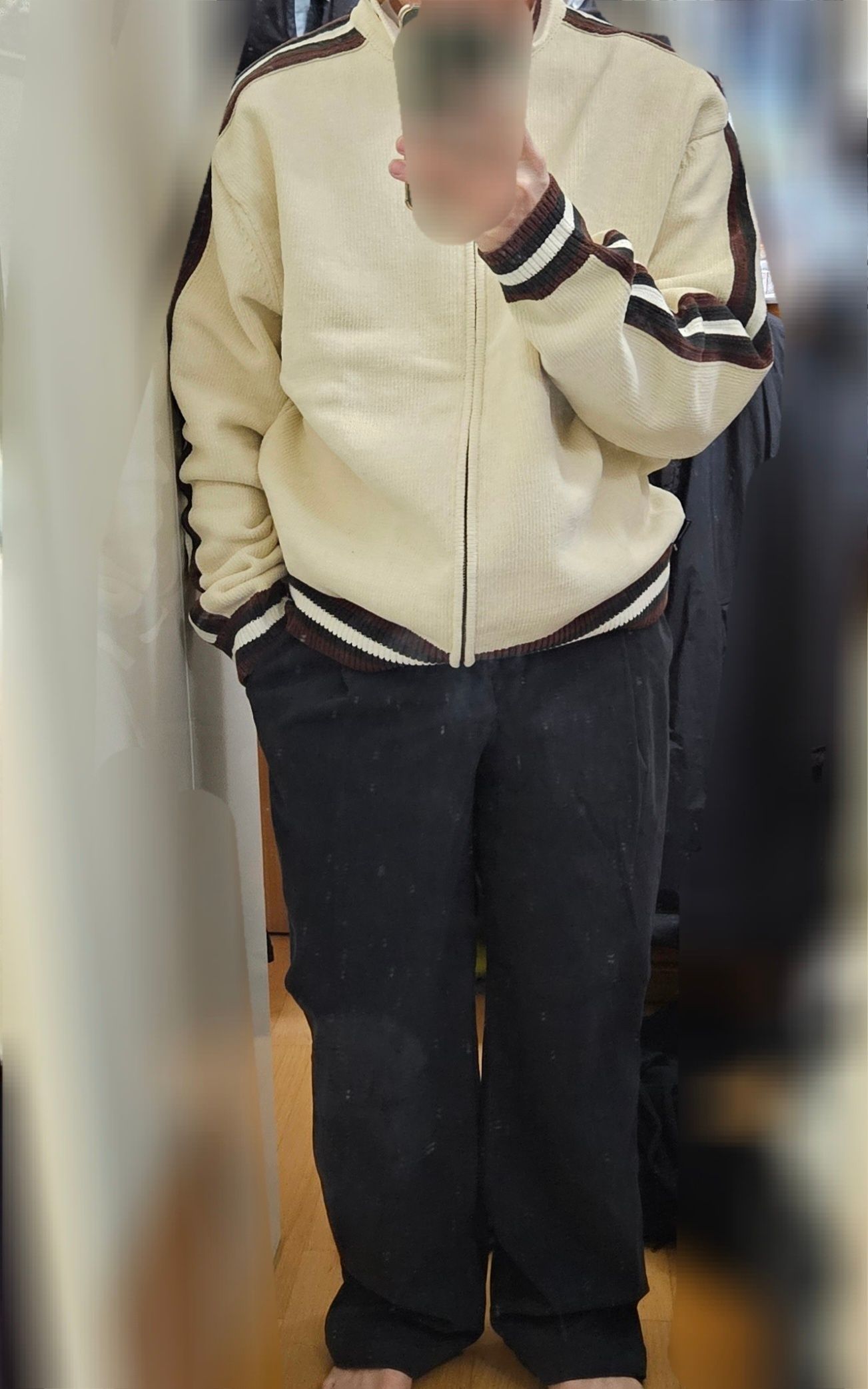 MUSINSA | thisisneverthat® Striped Zip Cardigan Olive