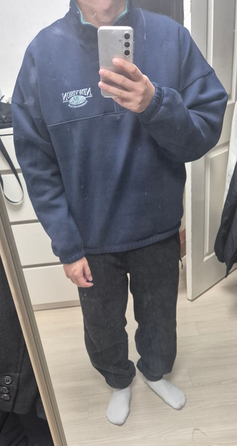【THISISNEVERTHAT】Half Zip Sweatshirt Navy MUSINSA | thisisneverthat® Half Zip Sweatshirt Navy