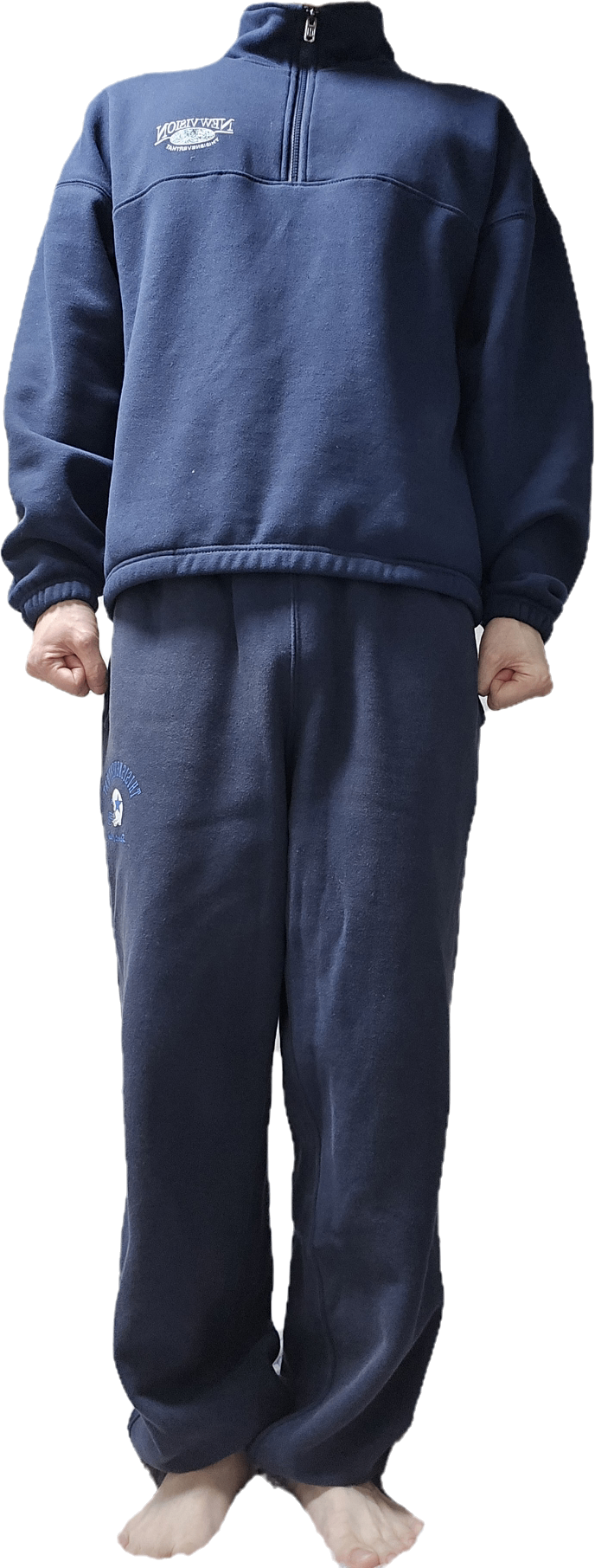 MUSINSA | thisisneverthat Half Zip Sweatshirt Navy