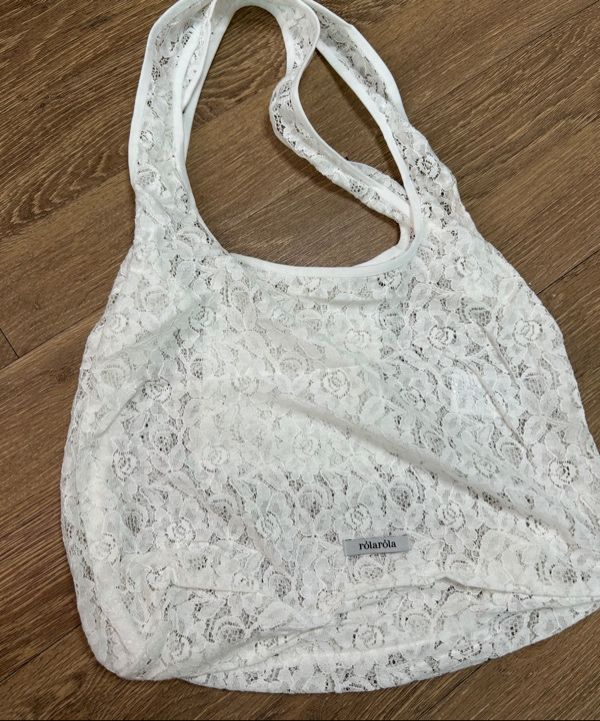 [rolarola] LACE BAG WHITE *韓国人気アイテム ROLAROLA] LACE ECO BAG WHITE 正規品 韓国ブランド 韓国通販