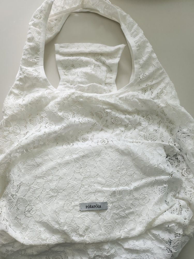 ROLAROLA★大人気★LACE ECO BAG ROLAROLA] LACE ECO BAG WHITE 正規品 韓国ブランド 韓国通販