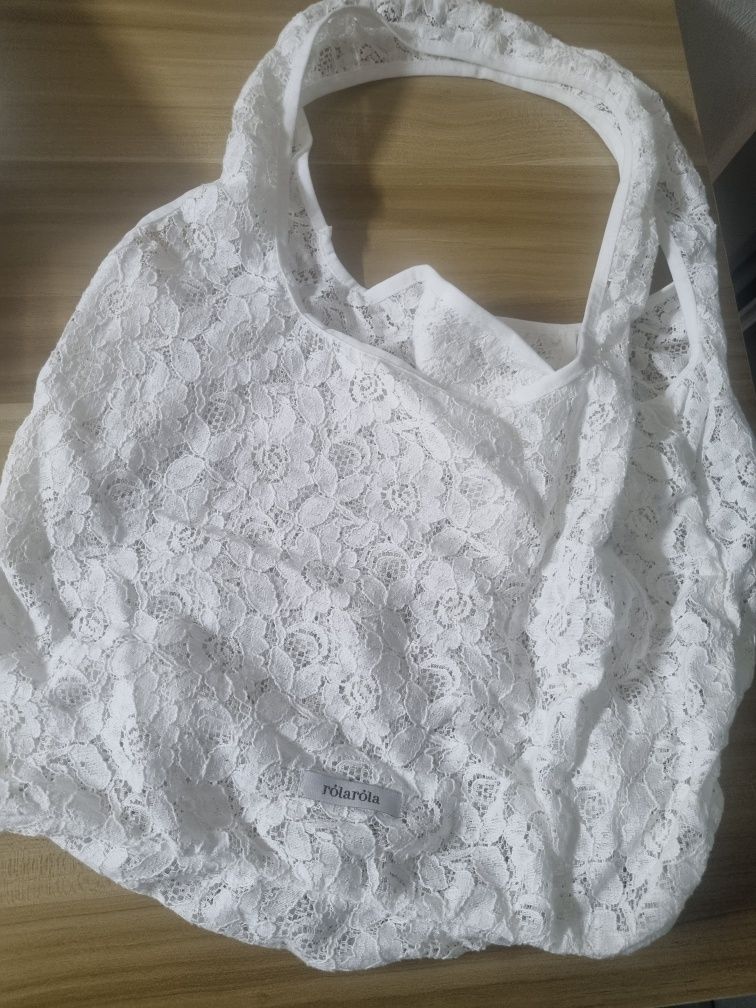 MUSINSA | ROLAROLA LACE BAG WHITE