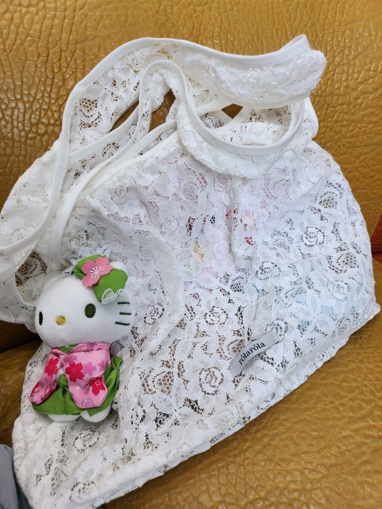 MUSINSA | ROLAROLA LACE BAG WHITE