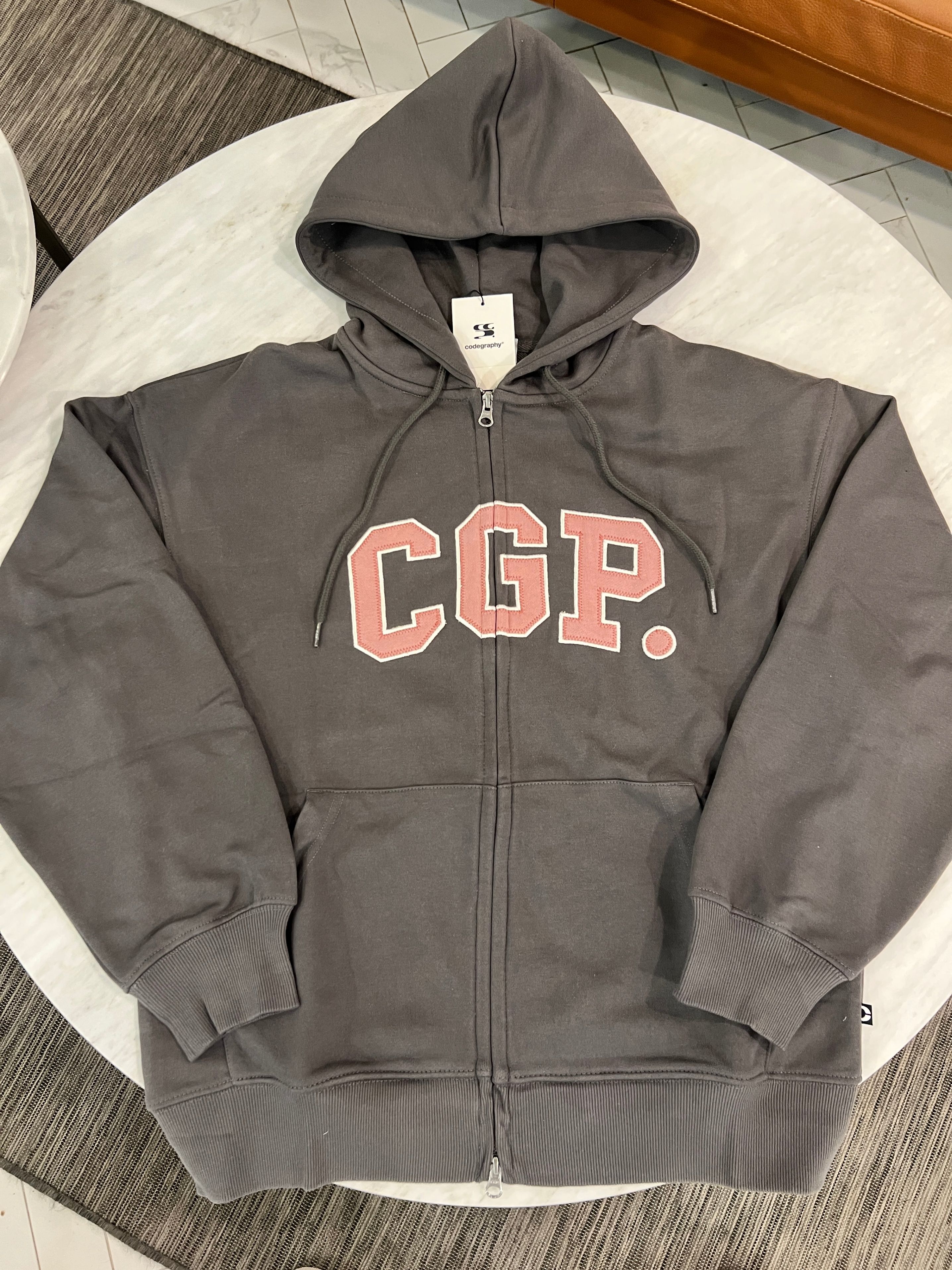 MUSINSA公式 | Codegraphy CGP Arch Logo Hooded Zip-Up_Charcoal