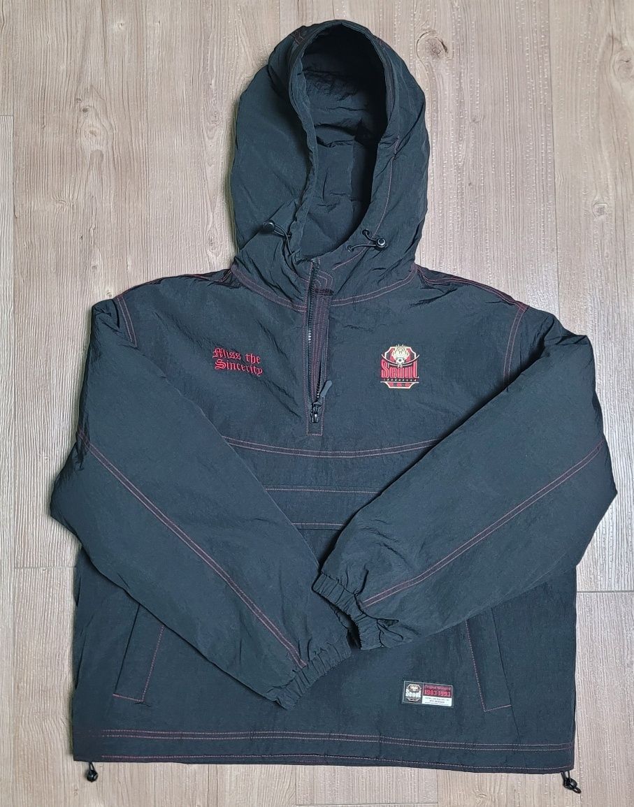MUSINSA | 1993STUDIO [FC Seoul] Color Stitch Anorak Jacket_Black