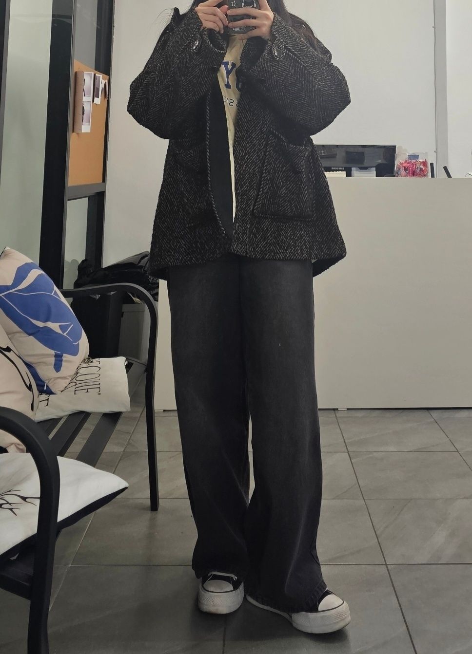 ★Ganni★ Herringbone wool midi jacket Shetake F9548886 F954 MUSINSA | GANNI Herringbone Wool Midi Jacket - Shitake