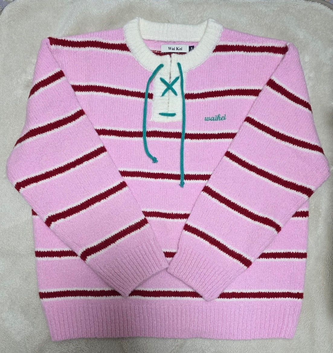 さらに100円引き◆Wai Kei◆Boucle line v neck knit さらに100円引き◇Wai Kei◇Boucle line v neck knit (Wai Kei