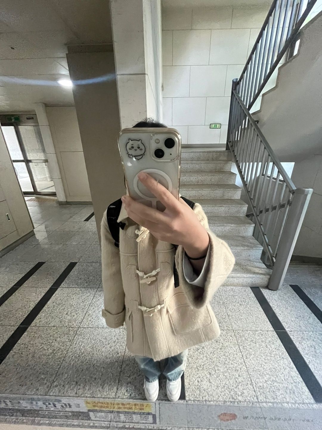 MUSINSA公式 | ROLAROLA HAIRY DUFFLE HALF COAT BEIGE