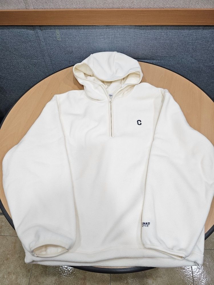 MUSINSA | COVERNAT C Logo Fleece Overfit Hoodie Anorak Ivory