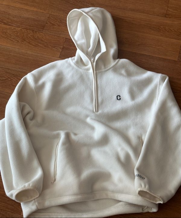 MUSINSA | COVERNAT C Logo Fleece Overfit Hoodie Anorak Ivory