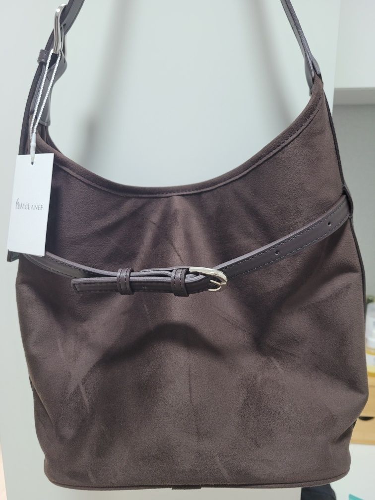 ショルダーバッグ・ポシェット ^MCLANEE^ Belted suede bucket bag belted_suede MUSINSA | MCLANEE Belted suede bucket bag