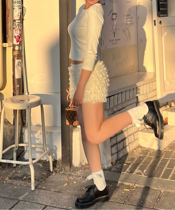 MUSINSA | GLOWNY POLLY LACE BLOOMER SHORTS (IVORY)