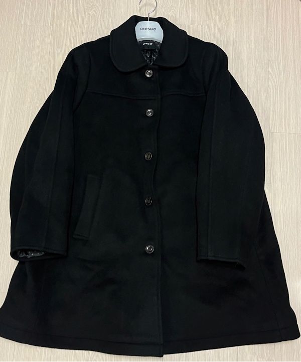 MUSINSA | OHESHIO HALF RAGLAN WOOL COAT, BLACK