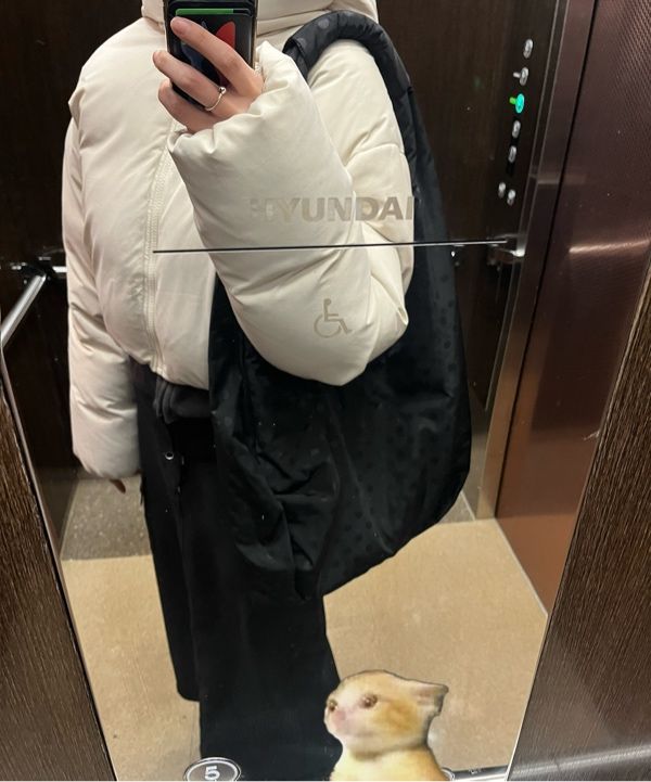 MUSINSA | OHESHIO DOT PADDING BAG, BLACK