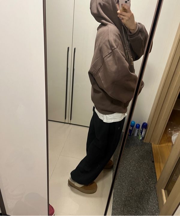 MUSINSA | MOO Leopard Applique Hoodie - Brown