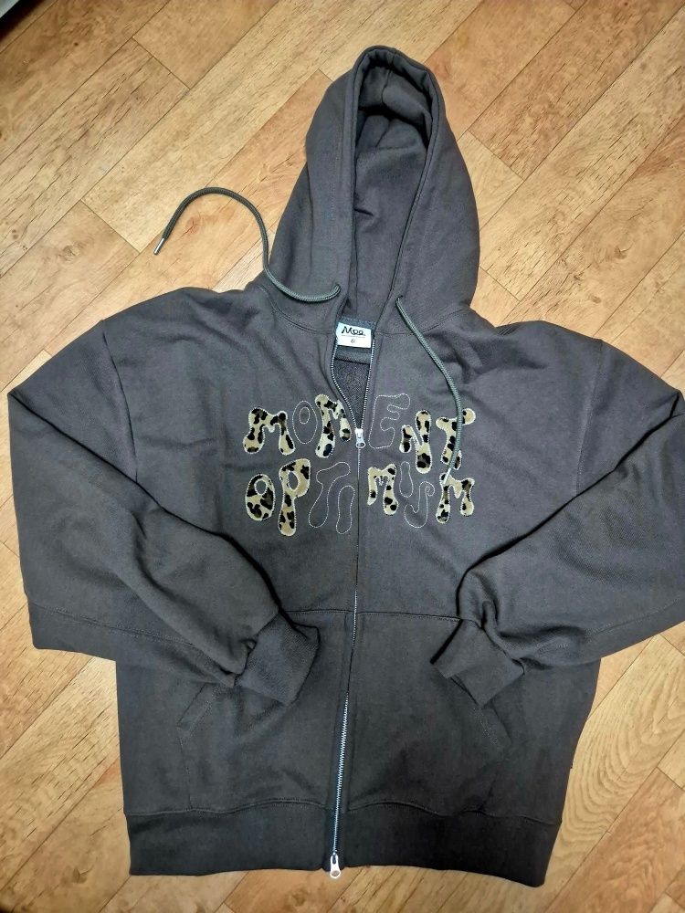 【韓国】moo Leopard Applique Hoodie - Brown MUSINSA | MOO Leopard Applique Hoodie - Brown