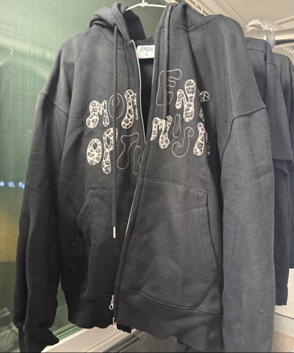 トップス MOO Leopard Applique Hoodie musinsa MUSINSA公式 | MOO レオパードアップリケフードジップアップ - ブラウン