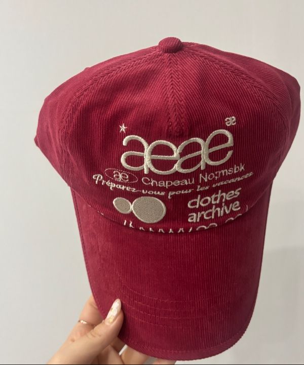 MUSINSA公式 | AEAE WEB LOGO CORDUROY CAP [BURGUNDY]
