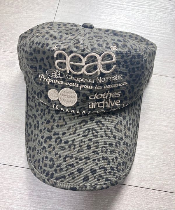 MUSINSA公式 | AEAE WEB LOGO LEOPARD CAP [KHAKI]