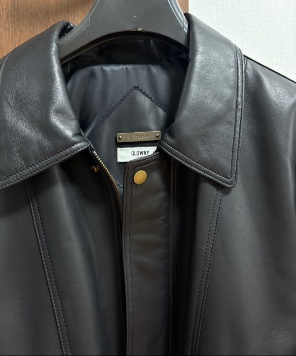 MUSINSA | GLOWNY G LEATHER JACKET (BLACK)