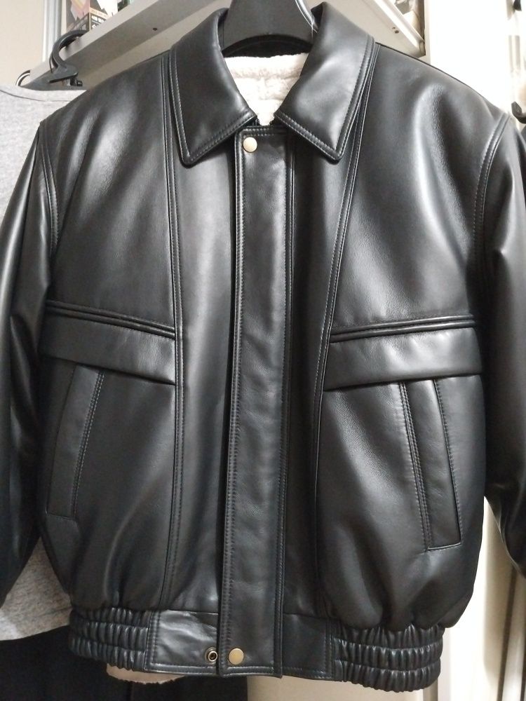 MUSINSA | GLOWNY G LEATHER JACKET (BLACK)