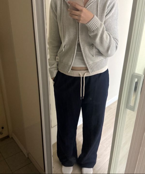 MUSINSA | GLOWNY G CLASSIC KNIT ZIP UP (GRAY)