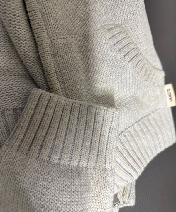 MUSINSA | GLOWNY G CLASSIC KNIT ZIP UP (GRAY)