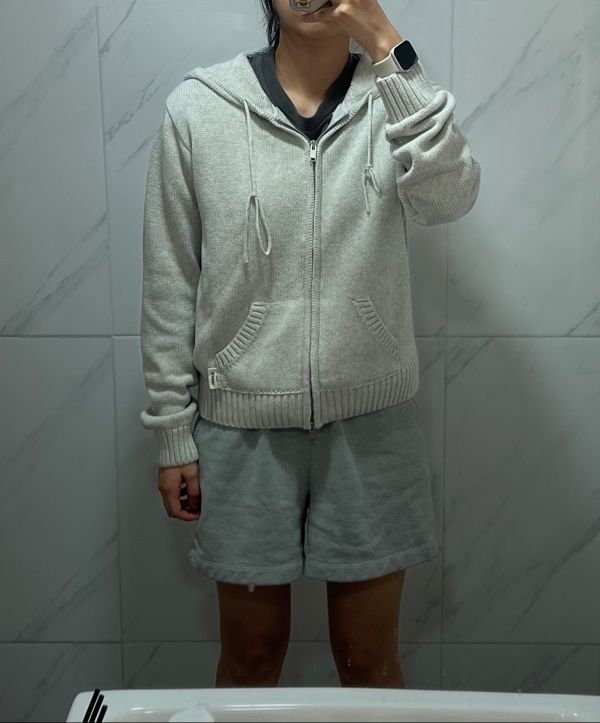 MUSINSA | GLOWNY G CLASSIC KNIT ZIP UP (GRAY)