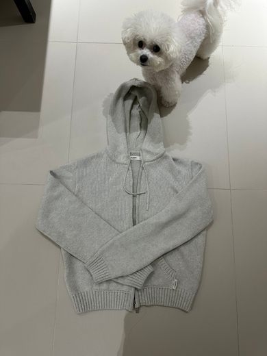 MUSINSA | GLOWNY G CLASSIC KNIT ZIP UP (GRAY)