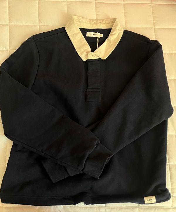 ★24-25AW新作★glowny★G CONTRAST POLO LONG SLEEVE MUSINSA | GLOWNY G CONTRAST POLO LONG SLEEVE (NAVY)