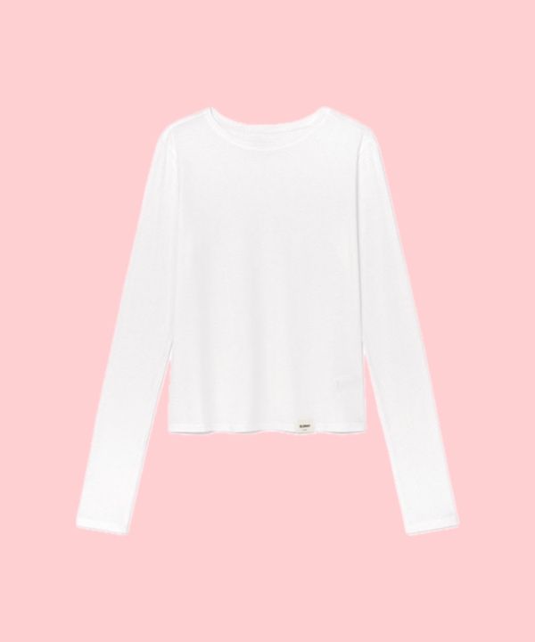 ★GLOWNY★G MODAL LONG SLEEVE (WHITE)★正規品/韓国直送料込 MUSINSA公式 | GLOWNY G MODAL LONG SLEEVE (WHITE)