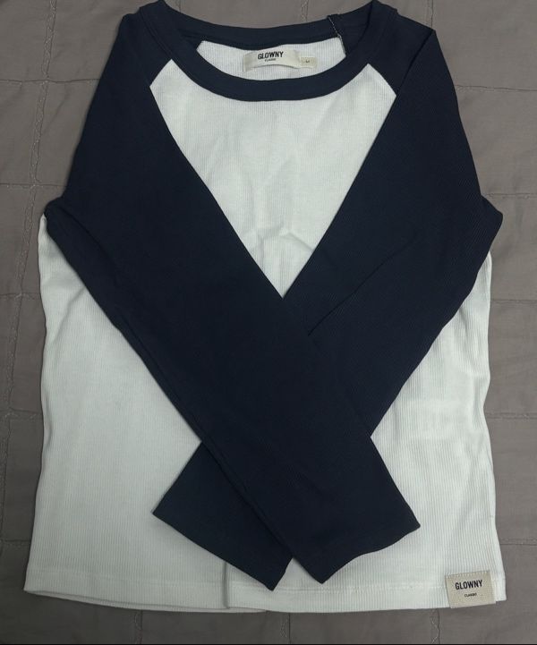 MUSINSA公式 | GLOWNY 3/4 G CONTRAST TEE (NAVY)