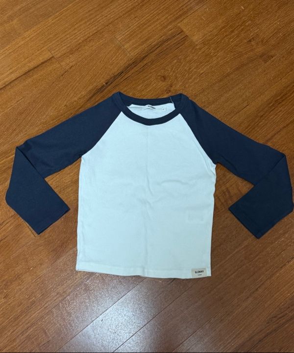 MUSINSA公式 | GLOWNY 3/4 G CONTRAST TEE (NAVY)