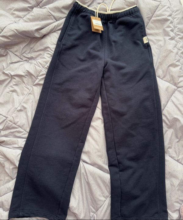 MUSINSA公式 | GLOWNY G CONTRAST SWEATPANTS (NAVY)