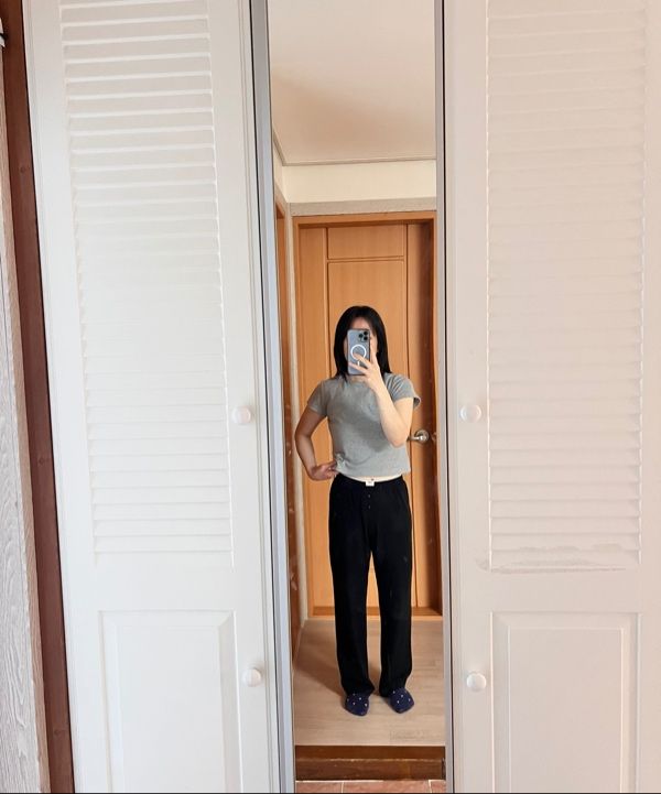 ◆GLOWNY◆ G MODAL BUTTON PANTS GRAY GC24WTPT003GR MUSINSA | GLOWNY G MODAL BUTTON PANTS (GRAY)