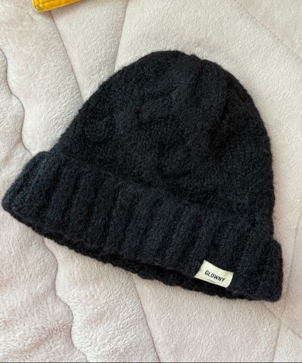 MUSINSA | GLOWNY G CABLE BEANIE (BLACK)