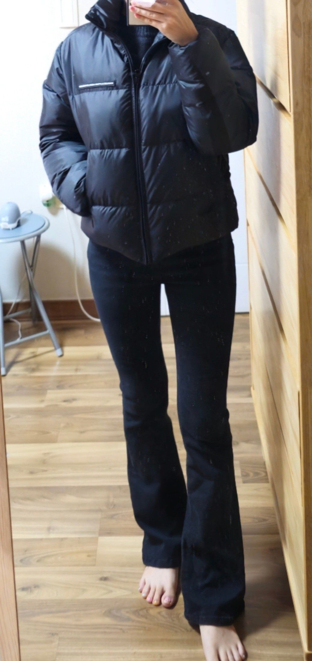 MUSINSA | SCULPTOR 107 Cropped Puffer Down Matte Black
