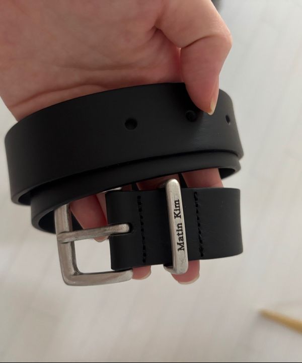 MUSINSA | MATIN KIM VINTAGE LEATHER BELT IN DARK BROWN