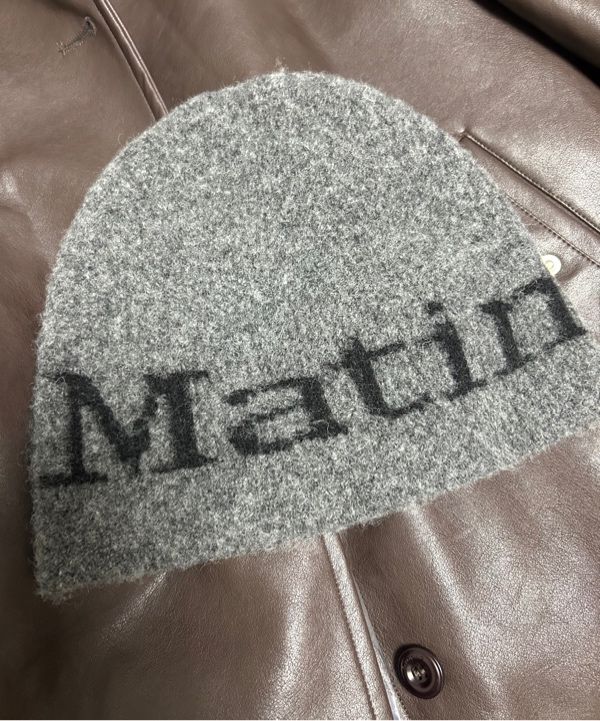 MUSINSA | MATIN KIM LOGO HEAVY KNIT BEANIE IN NAVY