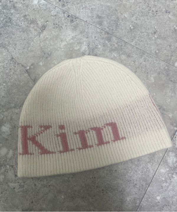 MUSINSA公式 | MATIN KIM LOGO JACQUARD KNIT BEANIE IN IVORY
