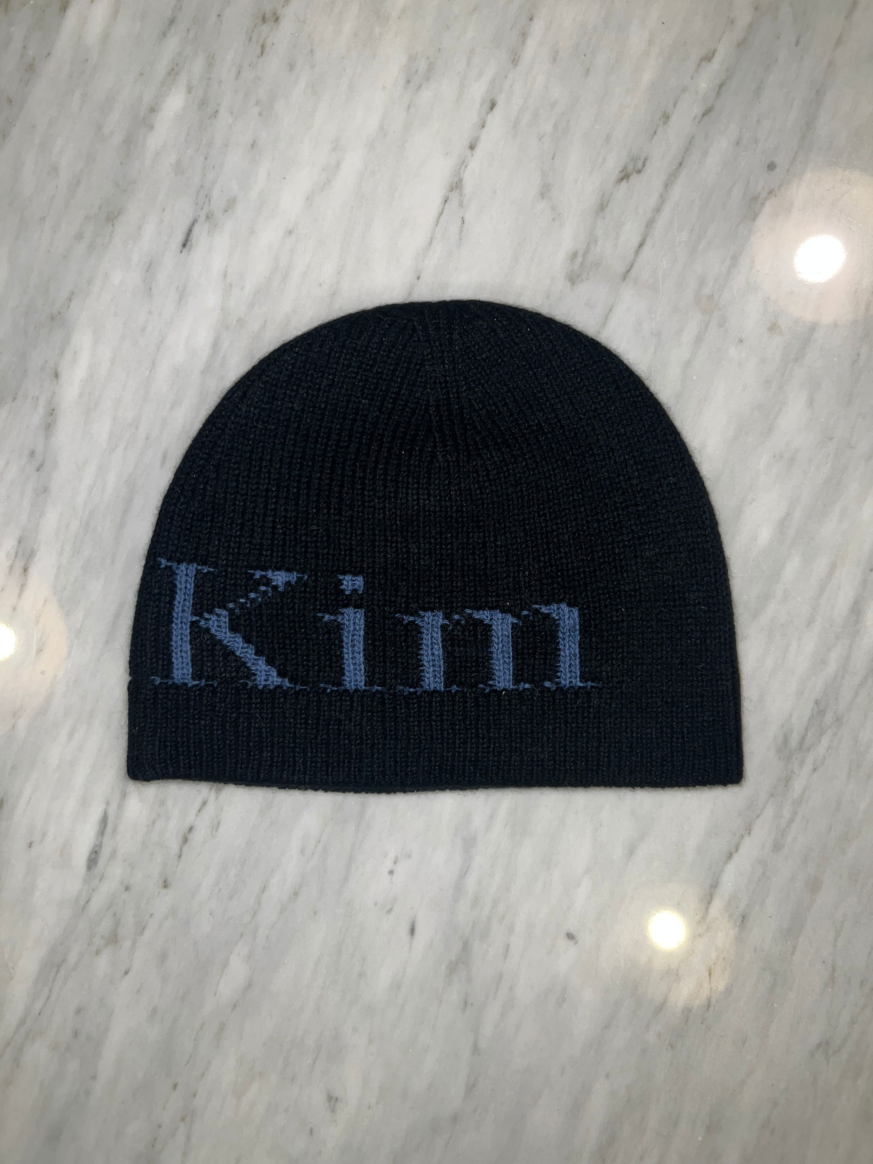 MUSINSA | MATIN KIM LOGO JACQUARD KNIT BEANIE IN BLACK