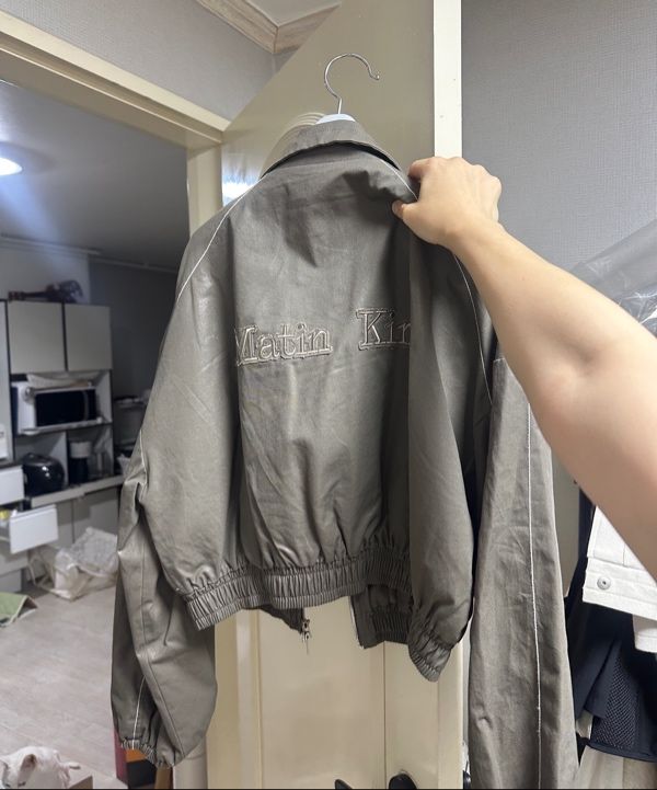 MUSINSA | MATIN KIM MATIN ROUGH COATING CROP BOMBER IN KHAKI