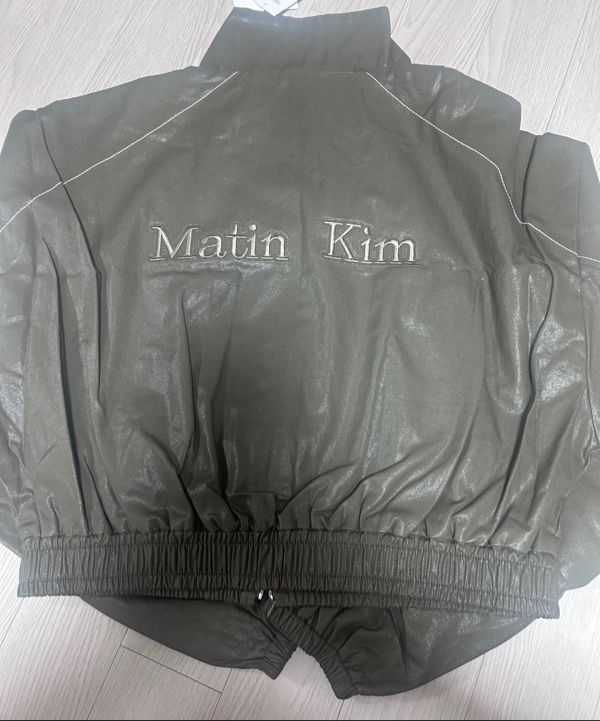MUSINSA | MATIN KIM MATIN ROUGH COATING CROP BOMBER IN KHAKI